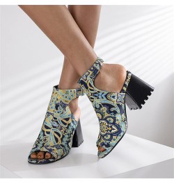 peep toe heels for women, Womens Casual Peep Toe Zipper High Heels Peep Toe Sandals Single Shoes Z 03-blue $25.99 Sandals