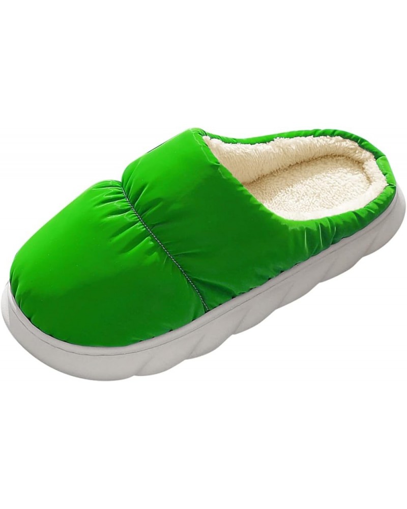 Barefoot Floor Slippers Women Men Round Toe Winter Home Cotton Slides Christmas Antlers Print Dress Crib Slippers B-green $12...