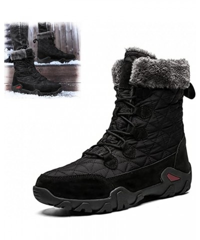 2021 Winter Waterproof High Top Cotton Shoes, Warm Casual Snow Boots Long Hiking Boots, Waterproof Fur Lined Outdoor Hiking W...