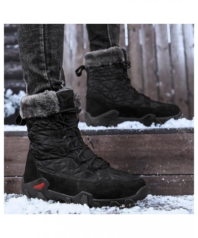 2021 Winter Waterproof High Top Cotton Shoes, Warm Casual Snow Boots Long Hiking Boots, Waterproof Fur Lined Outdoor Hiking W...