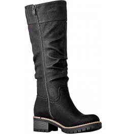 Women's Chunky Low Heels Boots Knee High Boots For Women 19yy15 Black $34.65 Boots