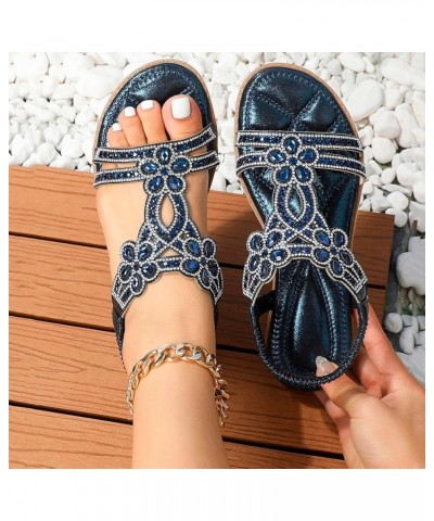 Womens Bow Tie Sandals Slingback Sandals Glamorous Sandals Elastic Ankle Strap Casual Bohemian Beach Wide Womens Sandals Dark...