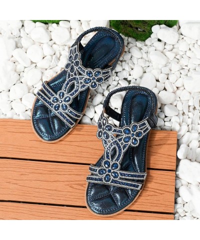 Womens Bow Tie Sandals Slingback Sandals Glamorous Sandals Elastic Ankle Strap Casual Bohemian Beach Wide Womens Sandals Dark...