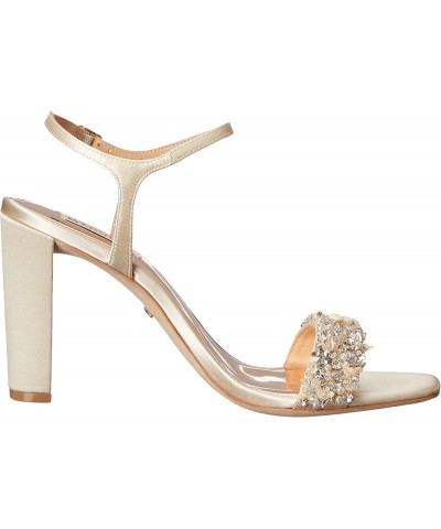 Women's Teenie Heeled Sandal Ivory Satin $57.64 Sandals