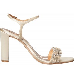 Women's Teenie Heeled Sandal Ivory Satin $57.64 Sandals