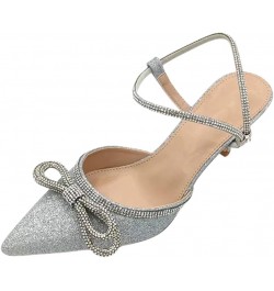 Women's Platform Sandals Espadrille Flatform Wedge Ankle Strap Open Toe Sandals 008 Silver $23.61 Pumps