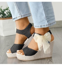 Womens Espadrilles Wedges Sandals Heels Open Toe Tie Lace Up Platform Ankle Strap Summer Dress Shoes Lightweight Summer E30-b...