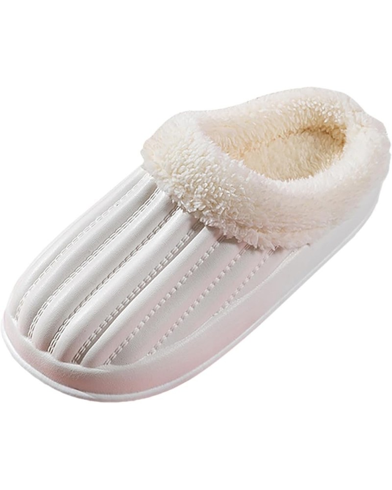 Women's House Slippers Comfortable Memory Foam Slippers Soft Christmas Cozy Fall Shoes Rubber Sole House Slippers White $8.92...