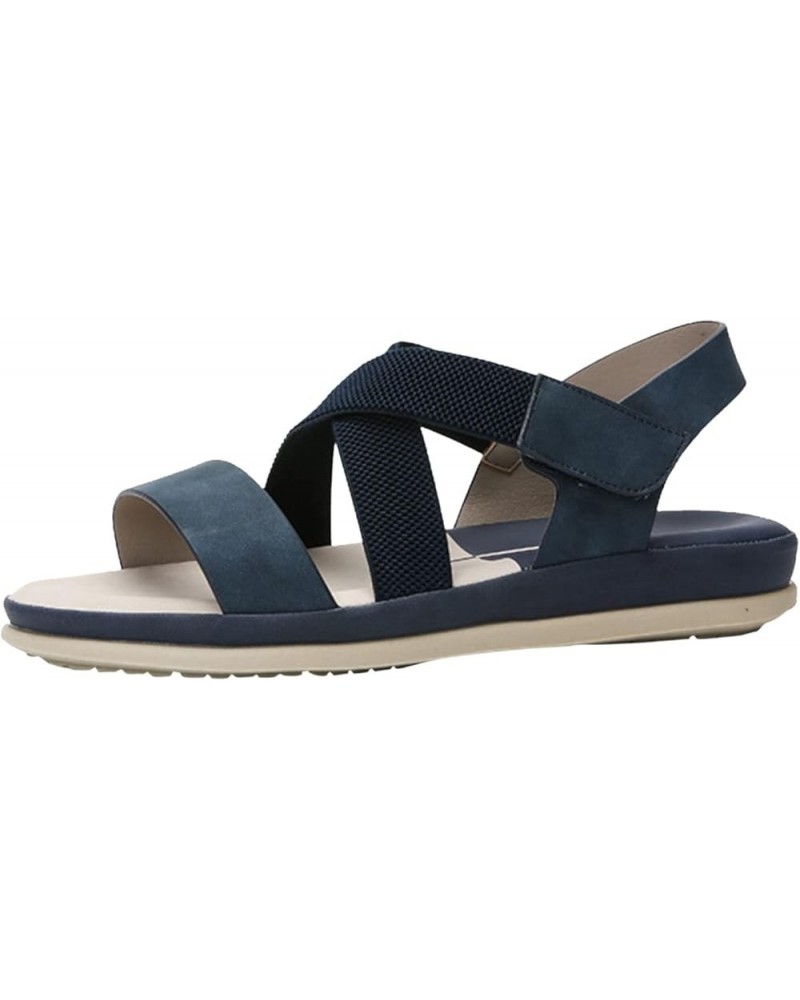 Women's Flat Sandals Sandals Women Flat Bottomed Roman Fashion Beach Sandals Women Shoes Flat Female Sandals Blue 8 $17.55 Sa...