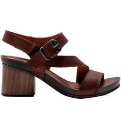 Women's Platform Heeled Sandal Brown $39.37 Sandals