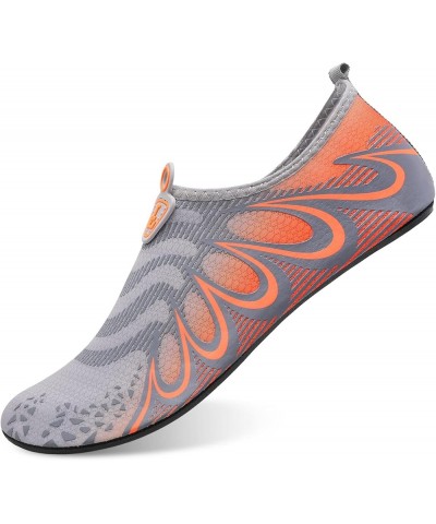 Women Water Shoes Mens Barefoot Skin Aqua Socks for Run Dive Surf Swim Beach Yoga Quick Drying G Grey Orange $9.68 Outdoor Shoes