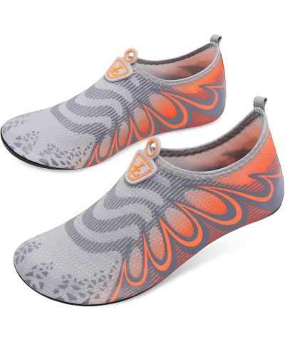 Women Water Shoes Mens Barefoot Skin Aqua Socks for Run Dive Surf Swim Beach Yoga Quick Drying G Grey Orange $9.68 Outdoor Shoes