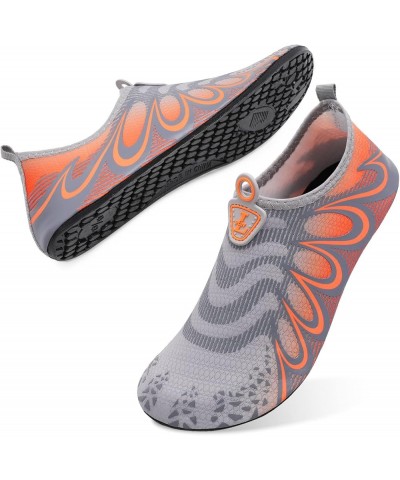 Women Water Shoes Mens Barefoot Skin Aqua Socks for Run Dive Surf Swim Beach Yoga Quick Drying G Grey Orange $9.68 Outdoor Shoes