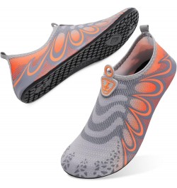 Women Water Shoes Mens Barefoot Skin Aqua Socks for Run Dive Surf Swim Beach Yoga Quick Drying G Grey Orange $9.68 Outdoor Shoes