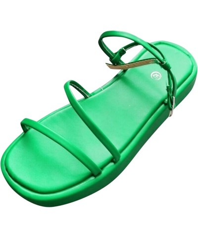 Shower Sandals Sandal Heels For Women Brown Flats Shoes Women Dress Sandals For Women Comfortable Dressy Flat 12-green $15.67...