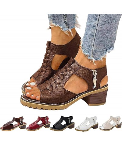 Platform Women Shoes Wedges Heels Size 13 Platform High Top Sandals Women Dressy Heeled Sandals Women Sandals for Dres 5-brow...