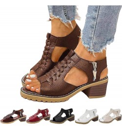 Platform Women Shoes Wedges Heels Size 13 Platform High Top Sandals Women Dressy Heeled Sandals Women Sandals for Dres 5-brow...