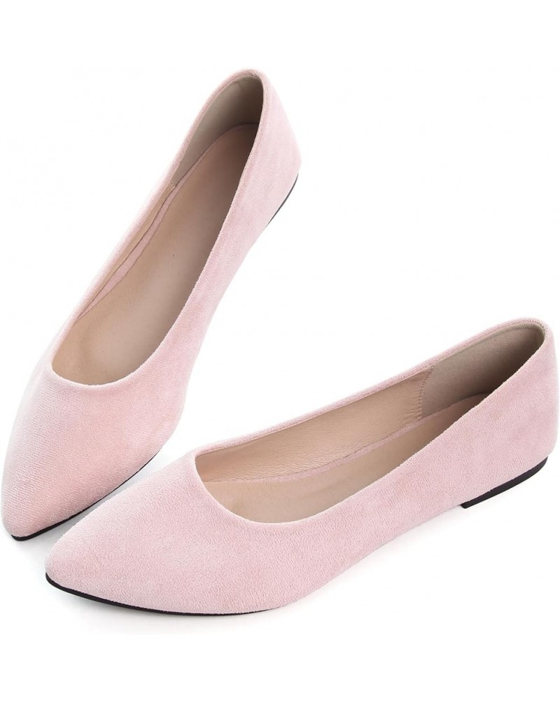 Women's Pointed Toe Ballet Flat Shoes Simple Casual Office Work Shoes Slip-on Comfortable Shoes Upgraded-light Pink $15.54 Lo...