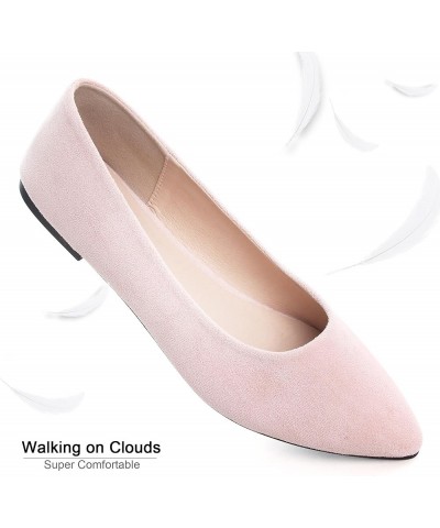 Women's Pointed Toe Ballet Flat Shoes Simple Casual Office Work Shoes Slip-on Comfortable Shoes Upgraded-light Pink $15.54 Lo...