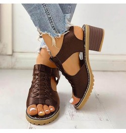 Platform Women Shoes Wedges Heels Size 13 Platform High Top Sandals Women Dressy Heeled Sandals Women Sandals for Dres 5-brow...