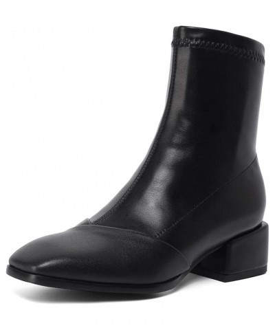 Women Block Mid Heel Fashion Chelsea Boots Black $30.84 Boots