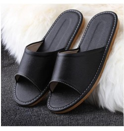 Leather Slippers Unisex, Comfy Premium Summer Sandals，Open Toes Indoor Slippers Leather Sandals Casual House Shoes Bedroom Sl...