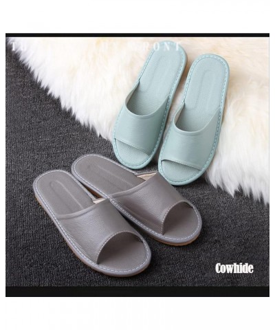 Leather Slippers Unisex, Comfy Premium Summer Sandals，Open Toes Indoor Slippers Leather Sandals Casual House Shoes Bedroom Sl...