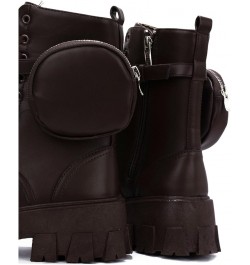 Monalisa Women's Combat Boots Womens, Zipper Women's Boots, Chunky Boots for Women, Womens Combat Boots Brown $20.03 Boots