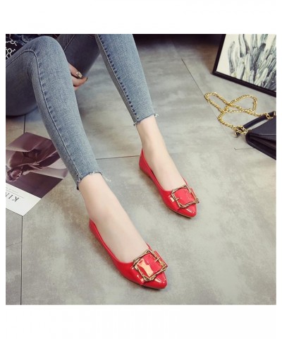 Women's Dolly Shoes, Single Shoes Square Buckle Flat Shoes are Suitable for Parties, Shopping, Suitable for Women's Casual We...