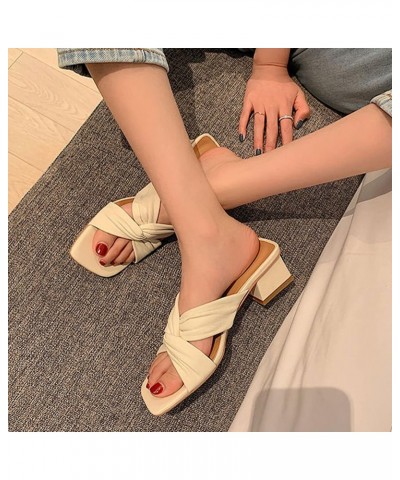 Flat Sandals For Women Chunky Square Toe Women Slippers Summer Sandals Pumps Women Shoes Slingback Flip Flops Female Cozy Sli...