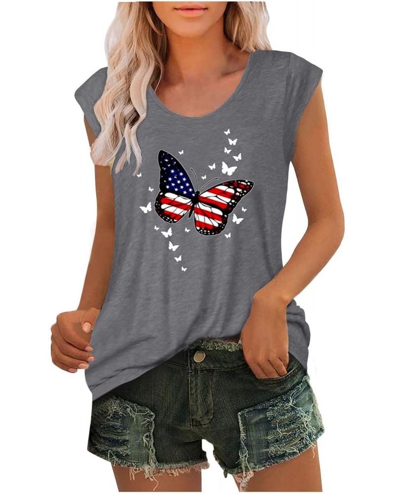 Deal of The Day Women's Summer Tank Top Independence Day Printed Casual T-Shirt Shirt Loose Top $8.94 Sandals