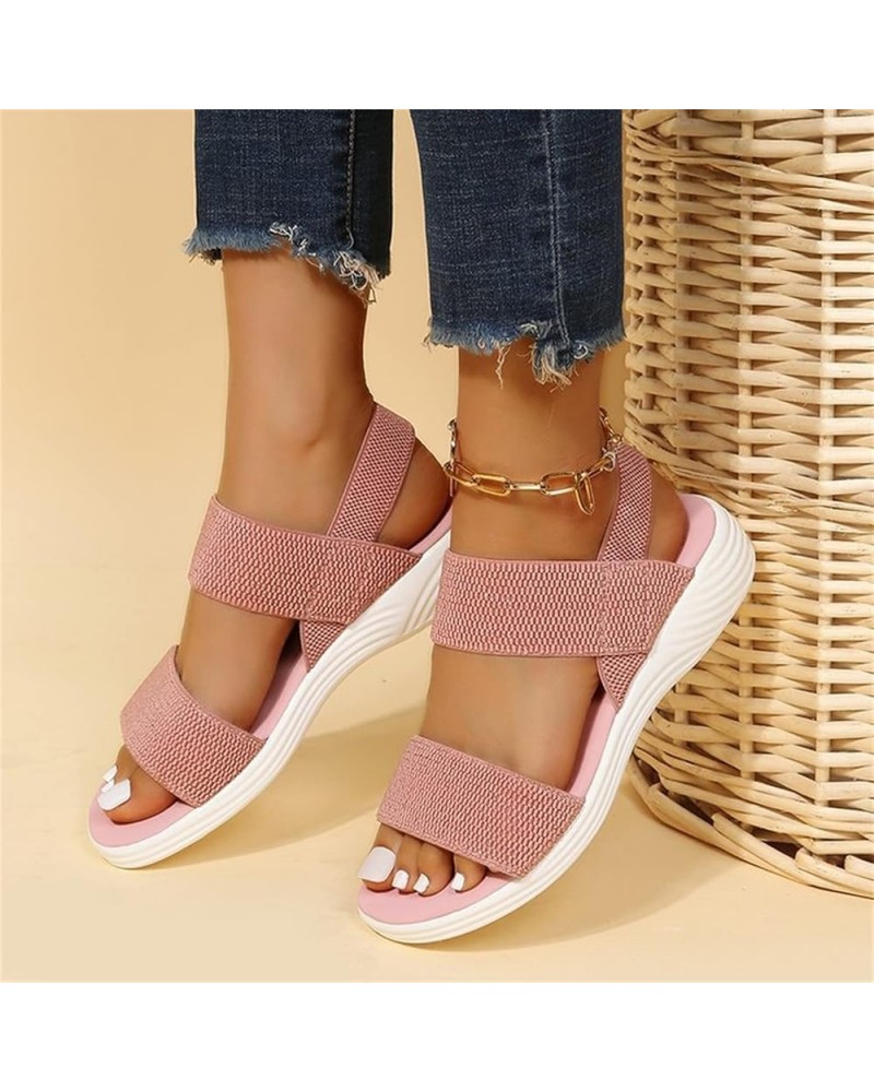 Flats Sandals for Women Summer Slingback Mesh Sport Sandals Comfy Breathable Knit Sandals Casual Stretch Open Toe Walking Sho...