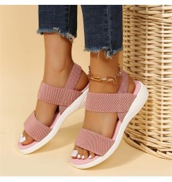 Flats Sandals for Women Summer Slingback Mesh Sport Sandals Comfy Breathable Knit Sandals Casual Stretch Open Toe Walking Sho...