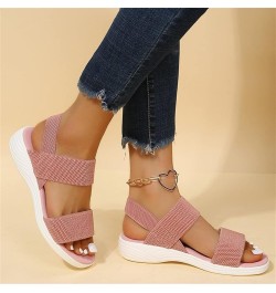 Flats Sandals for Women Summer Slingback Mesh Sport Sandals Comfy Breathable Knit Sandals Casual Stretch Open Toe Walking Sho...