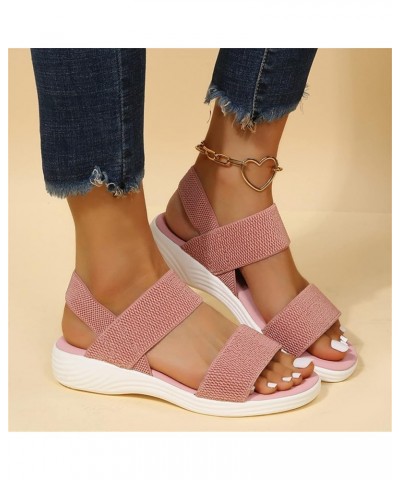 Flats Sandals for Women Summer Slingback Mesh Sport Sandals Comfy Breathable Knit Sandals Casual Stretch Open Toe Walking Sho...