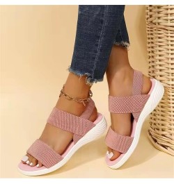 Flats Sandals for Women Summer Slingback Mesh Sport Sandals Comfy Breathable Knit Sandals Casual Stretch Open Toe Walking Sho...