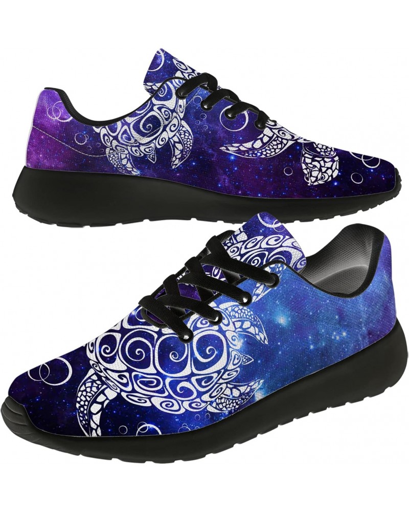 Turtle Shoes Women Men Running Shoes Athletic Tennis Sneakers 3D Print Purple Galaxy Bohemian Tribal Turtle Walking Golf Shoe...