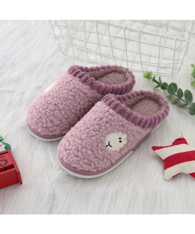 Teen Girls Autumn Shoes Women Slippers Home Warm Cotton Slippers Winter Home Cotton Slippers Fashion Cute Shoes Purple $11.78...