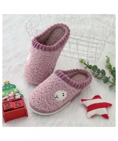 Teen Girls Autumn Shoes Women Slippers Home Warm Cotton Slippers Winter Home Cotton Slippers Fashion Cute Shoes Purple $11.78...