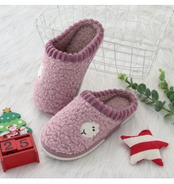 Teen Girls Autumn Shoes Women Slippers Home Warm Cotton Slippers Winter Home Cotton Slippers Fashion Cute Shoes Purple $11.78...