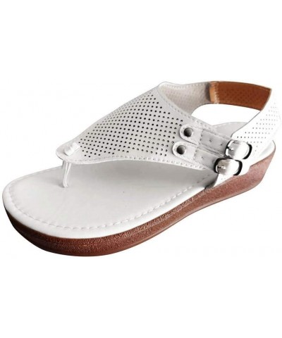 Sandals for Women Dressy Summer, Womens Sandals Comfortable Flip Flops Buckle Strap Summer Travel Beach Sandals White $12.87 ...