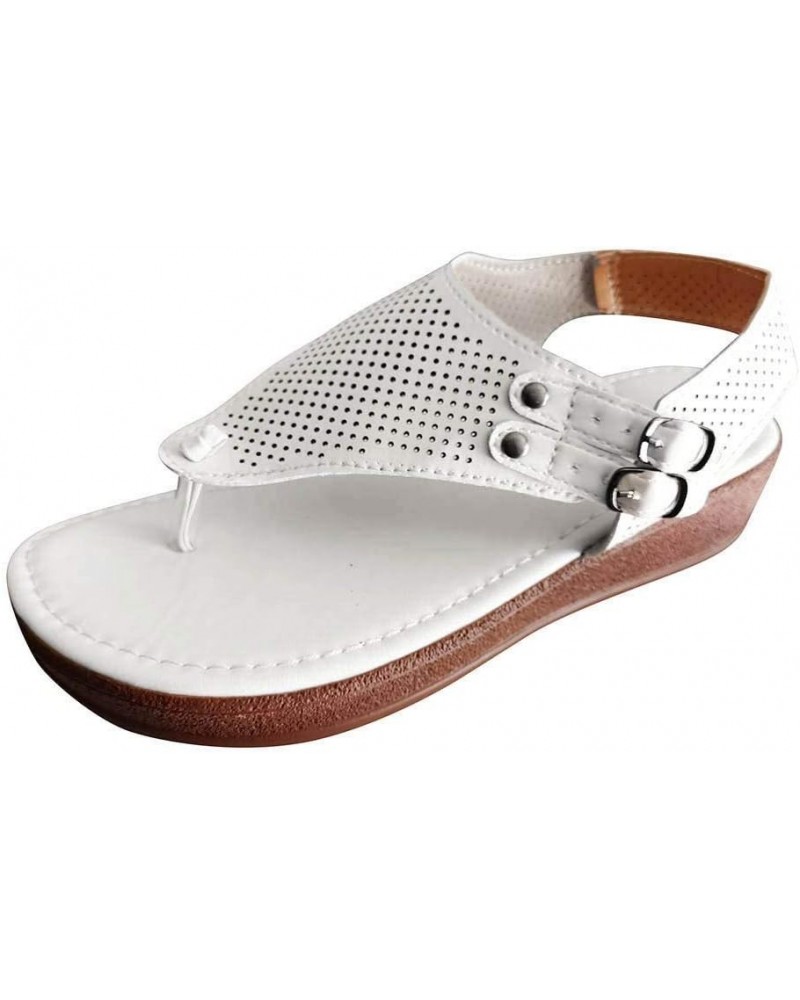 Sandals for Women Dressy Summer, Womens Sandals Comfortable Flip Flops Buckle Strap Summer Travel Beach Sandals White $12.87 ...