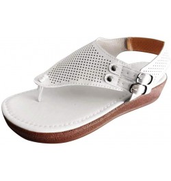 Sandals for Women Dressy Summer, Womens Sandals Comfortable Flip Flops Buckle Strap Summer Travel Beach Sandals White $12.87 ...