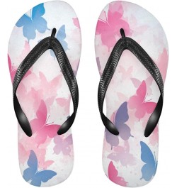 Flip Flop Sandals for Women Teen Men - Watercolor Blue Butterfly Beach Shoes Waterproof Outdoor Summer Beach Slippers 6-7 Wom...