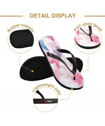 Flip Flop Sandals for Women Teen Men - Watercolor Blue Butterfly Beach Shoes Waterproof Outdoor Summer Beach Slippers 6-7 Wom...