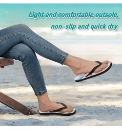 Flip Flop Sandals for Women Teen Men - Watercolor Blue Butterfly Beach Shoes Waterproof Outdoor Summer Beach Slippers 6-7 Wom...