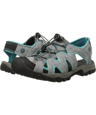 Women's Corona Sandal Light Grey/Aqua $15.05 Outdoor Shoes