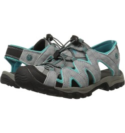 Women's Corona Sandal Light Grey/Aqua $15.05 Outdoor Shoes