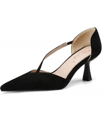 Elegant High Heels Mary Janes for Women Pointed Toe Dressy Pumps Formal Shoes 105 Black $24.47 Pumps