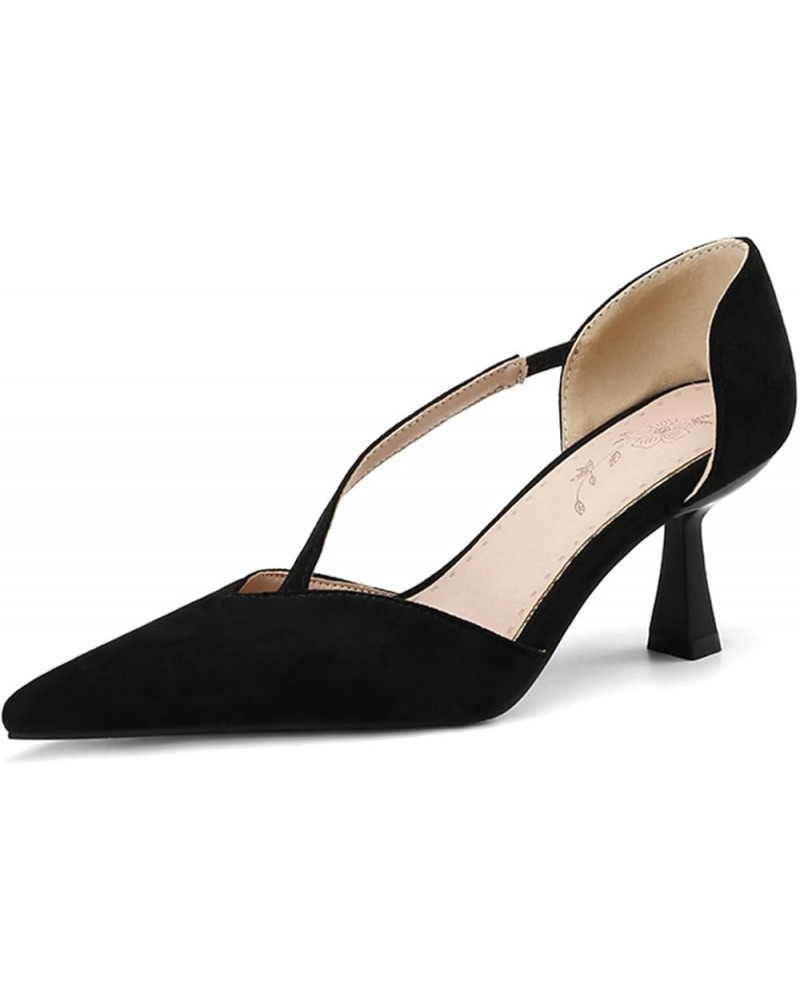 Elegant High Heels Mary Janes for Women Pointed Toe Dressy Pumps Formal Shoes 105 Black $24.47 Pumps